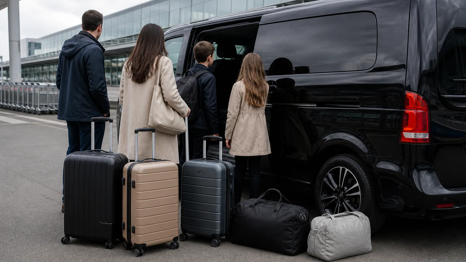 A large-capacity transfer vehicle for a crowded family and extra luggage